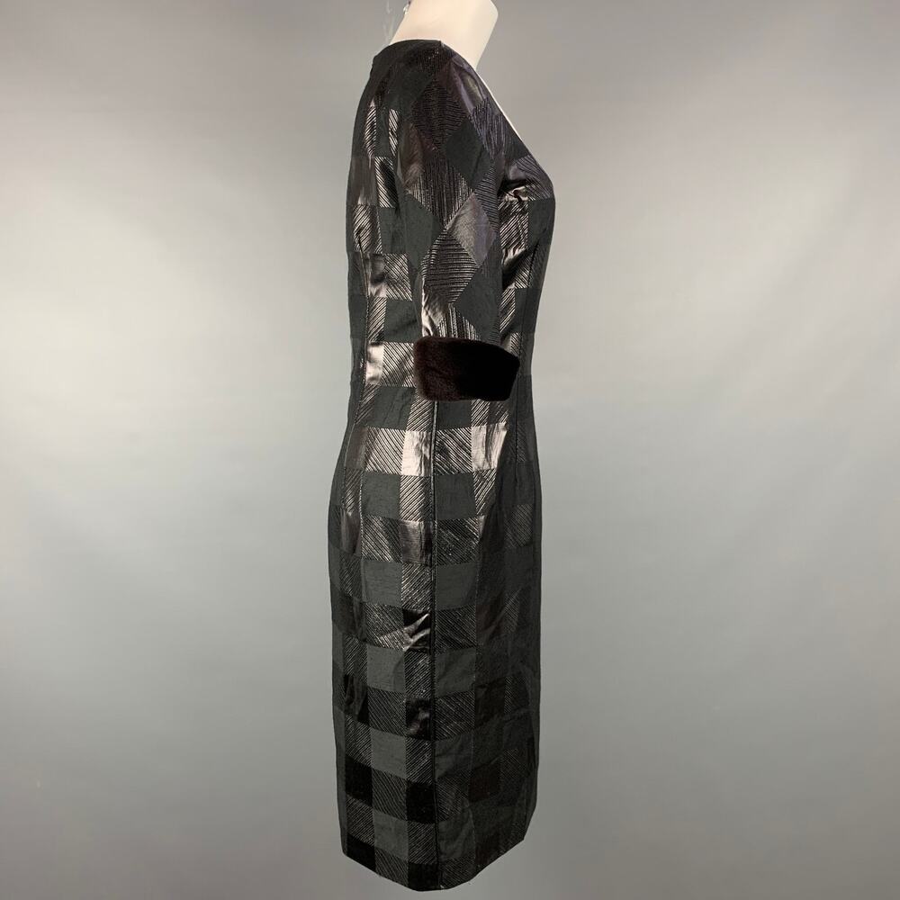 GIORGIO ARMANI Size 10 Black Viscose Blend Cocktail Dress - Picture 3 of 6